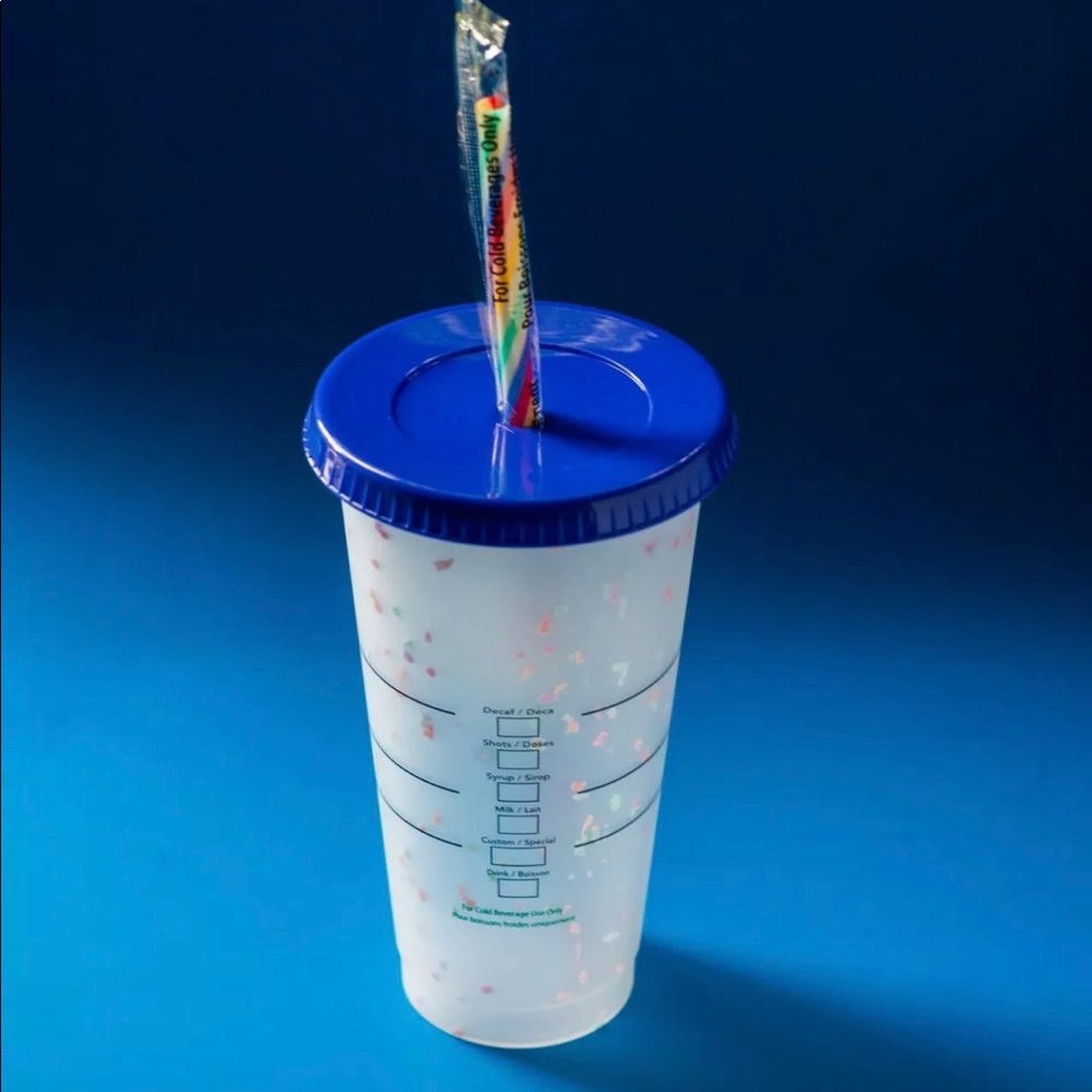 2 Starbucks confetti cups with rainbow straws… - Picture 6 of 12